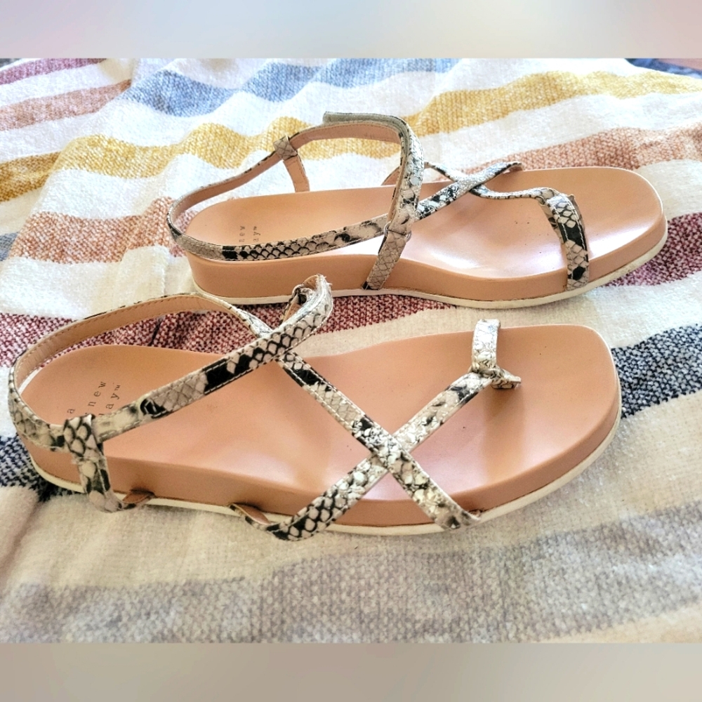 A New Day, snake print strapped sandals, size 9